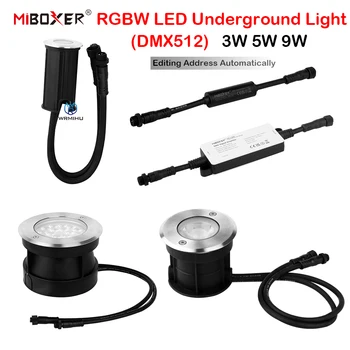 Miboxer 3 W 5 W 9 W RGB + Бял Цвят LED Подземен Лампа 24 В DMX512 Поддържан лампи за Подови Подземните Пътеки Водоустойчив