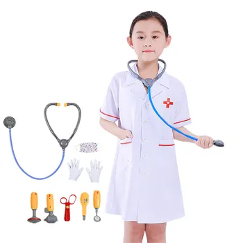 Детски костюм на лекар, върхове за медицинска сестра в болницата, кариерният костюм за деца, медицински играчки, празнични подаръци