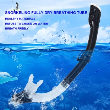 C703, богат на функции Напълно суха дихателна тръба за възрастни, хранително-вкусовата силикон, Професионално оборудване за свободното гмуркане и плуване