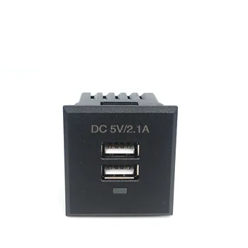 Двойна розетка ac адаптер с два USB конектори, вградена настолна гнездо с два USB конектори за зареждане на постоянен ток, Модулна изход 5V 2.1 A Двойна розетка ac адаптер с два USB конектори, вградена настолна гнездо с два USB конектори за зареждане на постоянен ток, Модулна изход 5V 2.1 A 2