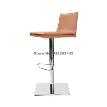 Модерен прост подвижен бар стол от неръждаема стомана, лесен луксозни домакински висок бар стол, въртящ се стол, табуретка, висока табуретка