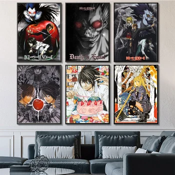 Горещ Аниме Плакат Death Note Аниме Плакати Лепкава Плакат HD Качество Стенни Художествена Живопис Кабинет Декора на Стените