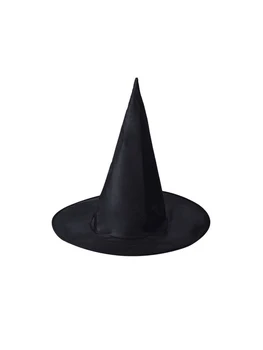 Шапка вещица за Хелоуин за възрастни и деца, черни шапки на вещици, костюмиран магьосник, Заострени шапки, подпори за cosplay, декорация парти