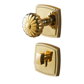 Система за заключване на вратите хлебна мед, вътрешен тиква заключване, сферична европейско-френска златна врата копчето, безшумен система за заключване на вратите за баня
