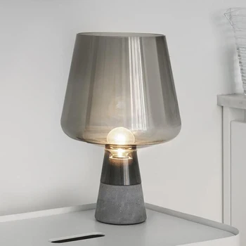 Скандинавска креативна Модерна и лесна настолна лампа от цимент, за всекидневната, модел от пасторального Стъкло, настолна лампа за стаята