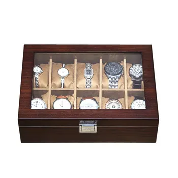 Висококачествена дървена кутия за съхранение часа от черното злато