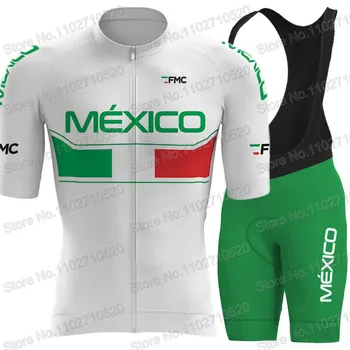 Комплект Тениски за Колоезденето на Националния отбор на Ню Мексико 2023 Мексикански Флаг Дрехи Ризи За Автомобилния Наем Костюм под наем Лигавник Шорти МТБ Ropa Трико