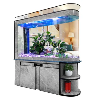 Аквариум за риби Хол Домашен Стъклен Аквариум за риби Средни и големи аквариумни Подзонов Екрани Дънен филтър Смяна на екологията Вода
