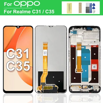 Оригинален За OPPO Realme C35 RMX3511 LCD дисплей със Сензорен панел Дигитайзер За Realme C31 LCD дисплей RMX3501 С Рамка