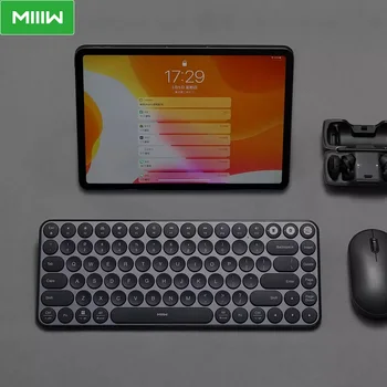 MIIIW Blutooth Двухрежимная мини-клавиатура 85 комбинации 2,4 Ghz Метална клавиатура Мультисистемная Безжична за офис компютър, лаптоп, таблет