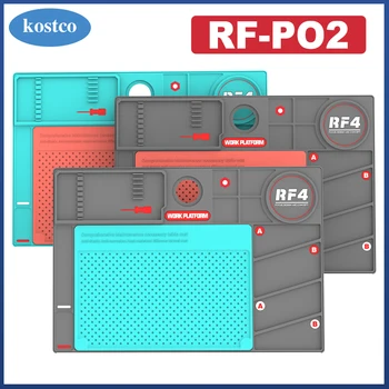 RF4 RF-PO2 Многофункционална подложка за обслужване на микроскоп, Универсален Топлоустойчива за ремонт на телефона, платформа за запояване Силикон мат