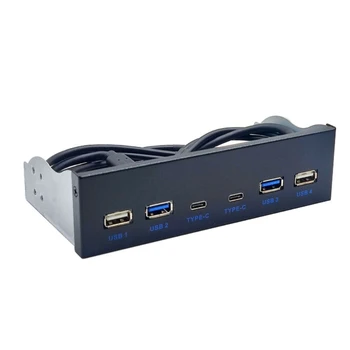 2 USB Порта + 2 USB Порта 3.2 Type C 19-пинов конектор за 5,25 