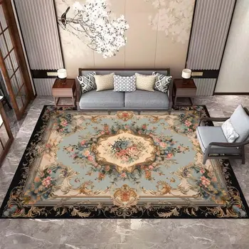 Персийски килим за дневна в ретро-стил луксозен, 2x4 м, подложки за голяма стая, декорация спални, Миещи нескользящие подложки за кухни