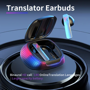 Безжичен Преводач B18 Bluetooth Слушалки с Микрофон с Шумопотискане 4 Режима Поддържат Превод на 144 език в реално време