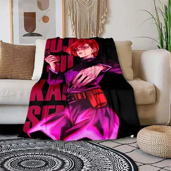 Джиу-джицу Кайсен 3D Анимационен филм Аниме одеало за легло, Одеяло за пикник Климатик одеяло на Дивана, коварен одеяло Индивидуални одеяла