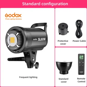 Godox LED Photography Fill light SL-60W SL60W 5600K Бял видеосвет постоянна светлина Скоба Bowens Студийная видео