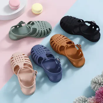 Детски летни обувки, красиви плажни нескользящие сандали за малки момичета, Обувки, меки модни сандали за бебета