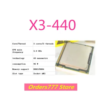 Нов внос на оригиналния cpu X3-440 440 3 ядрото 3 потока 3,0 Ghz 95 W 45 нм DDR3 R4 гаранция за качество AM3
