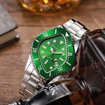 Нови Бизнес мъжки часовник за отдих, Луксозни Мъжки часовник със зелен циферблат, модерни мъжки спортни часовници
