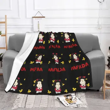 Завивки с пеперуди Mafalda, Руно, Пролет-Есен, карикатура Kawai, Многофункционални Меки одеяла за дома на мека мебел, спално бельо