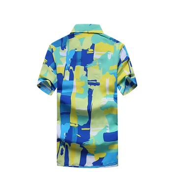 Модерен мъжки Хавайска риза, Мъжки Ежедневни плажни ризи с цветен принтом, Къс ръкав Модерен мъжки Хавайска риза, Мъжки Ежедневни плажни ризи с цветен принтом, Къс ръкав 3