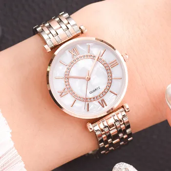 Луксозни дамски часовник-гривна с кристали, висок клас марка, моден дамски кварцов часовник с диаманти, стоманени дамски ръчни часовници Femme Relogio