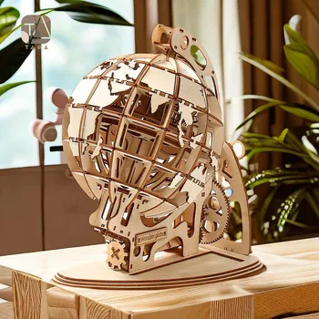 Tada 3D дървен глобус DIY модел Пъзел строителен набор от играчки, подарък за рожден Ден за Деца