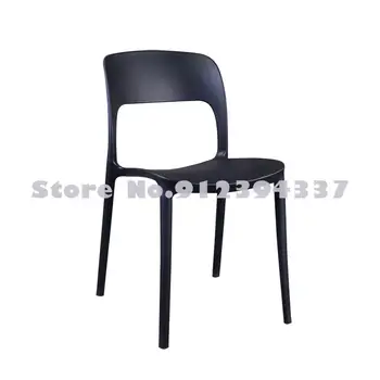 Модерен проста пластмасова маса за хранене, стол за домакинството сгъсти стол штабелируемый дизайн на ресторант стол с облегалка на седалката за срещи на персонала