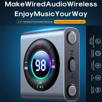 Аудиоадаптер 2 в 1 TF Карта MP3 Плейър Bluetooth 5,3 Радиоприемник, За да Слушате музика ENC Предизвикателство намаляване на шума Микрофон, 3,5 мм Адаптер Аудиоадаптер 2 в 1 TF Карта MP3 Плейър Bluetooth 5,3 Радиоприемник, За да Слушате музика ENC Предизвикателство намаляване на шума Микрофон, 3,5 мм Адаптер 1
