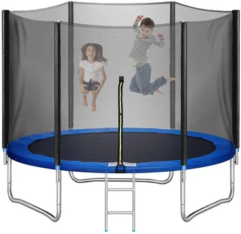 10-крак Градински Батут със защитна мрежа за огради, комбиниран скок, за скок на открито, Детски Батут с пружинным PVC покритие