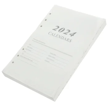 Джобен бележник в 2024 година на английски език на Страницата на дневен ред, списък формат А5, откъсване на лист, тетрадка с отрывными листове Бяла хартия, дневни екскурзии