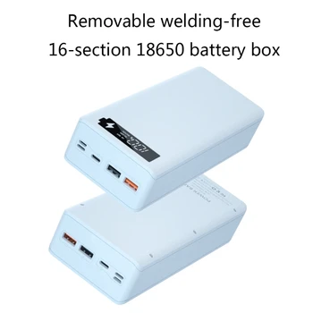5 W/10 W, Безжична зарядно устройство ще захранване на скоростната без Батерия с Подвижна QC3.0 PD LCD дисплей САМ 16x18650 Батерия за корпуса на Power fo