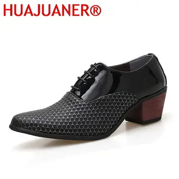 HUAJUANER/Мъжки модел обувки ръчна изработка, мъжки вечерни сватбени обувки в италиански стил, висок клас Кожена Бизнес Официалните обувки За мъже