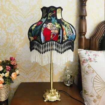 Нова Бронзова Лампа Луксозна Настолна лампа за Спалня, Френски градина, Сватбена стая в стил Двореца на Принцесата, Хол, Трапезария, Нощна лампа