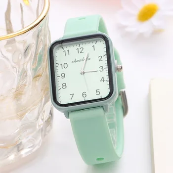 Дамски часовник, с Нови модни луксозни маркови дамски часовник с каишка силикон, кварцов ръчен часовник за жени Relogio Feminino Zegarki