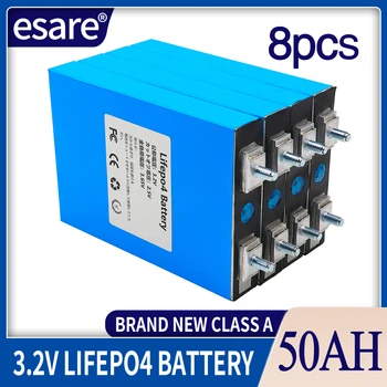 Нов 8ШТ 3.2 В 50Ah LiFePO4, Литиево-желязо-фосфатный батерията може да се комбинира С 12 24 36 48 В Слънчевата акумулаторни батерии За кемпери