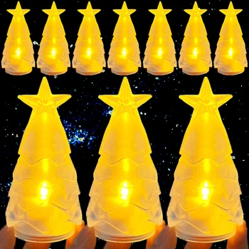 Коледно Дърво Фестивален Лампа Led лампа-свещ Прозрачен Кристал Нощно Стайни лампи Декор, Осветление за Коледно парти