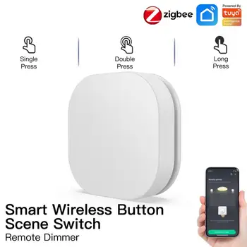 Sasha ZigBee Smart Scene Switch Безжично дистанционно Управление с един Ключ Бутон за превключване на сцената на един Умен Дом Работи с врата ZigBee