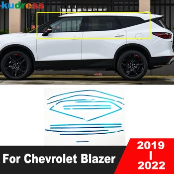За Chevrolet Blazer 2019 2020 2021 2022, Автомобил от неръждаема стомана, Пълен комплект, дограма, Довършителни работи на Перваза на прозореца, Формоване, Гарнитура, Аксесоари