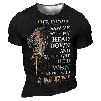 Тениска Samurai Knight Templar, Мъжки тениски с 3D Принтом, Европейска/американска Градинска Реколта тениска с къс ръкав, Мъжки топ, тениска, за Мъже