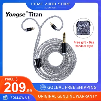 Кабел за слушалки Yongse Титан 8 Основната HiFi със сребристо-палладиевым покритие 3.5/2.5/4.4 мм MMCX/0,78 2Pin за аудио 7HZ Zero KATO Aria S12