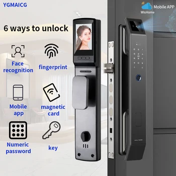 3D разпознаване на лица, интелигентен система за заключване на вратите, приложение за мобилен телефон, камера за сигурност, умен парола за пръстови отпечатъци, биометрични електронен ключ за отключване