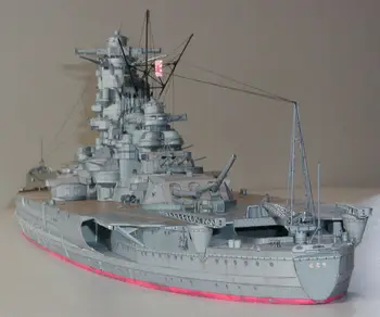 Мащаб 1:250 WW2 Японски боен кораб Ямато направи си САМ Хартиена набор от модели 104 см = 41
