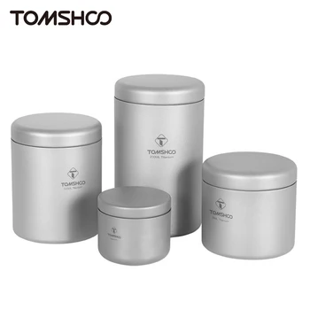 Лидице банка за чай Tomshoo 35 мл/80 мл /120 мл /200 мл, Лека Титановая кутия за съхранение на чай, кафе, билки, Подправки, Запечатани Титановая кутия