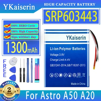 YKaiserin Батерия SRP603443 1300 mah за Astro A20 A50 Digital Bateria