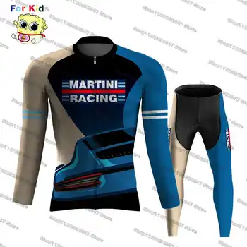 2023 Martini Racing, детски комплект от джърси за велоспорта, Бързосъхнеща МТБ дишаща облекло, риза за шоссейного колоезденето