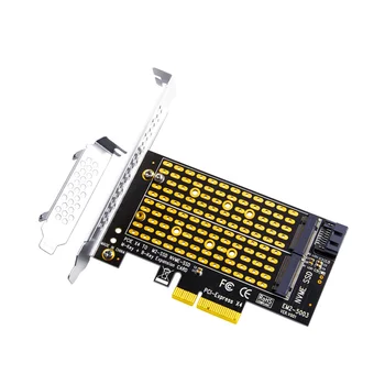 Адаптер, PCIE 4.0 за M2/M. 2 SSD SATA M. 2 PCIE Адаптера NVME/M2 PCIE Адаптера SSD M2 за SATA PCI-E карта M Ключ + B Ключ
