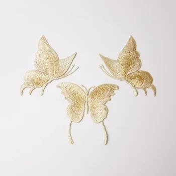 3 бр., Новата нашивка от плат с бродерия в формата на пеперуда, облекло 